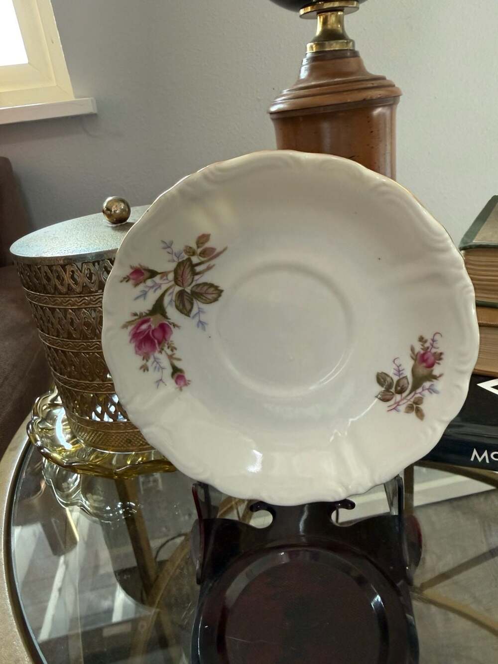 Vintage Royal Rose Fine China of Japan Floral Saucer with Pink Roses